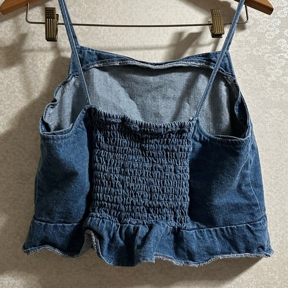 American Eagle Outfitters Denim Crop Top - Picture 2 of 3